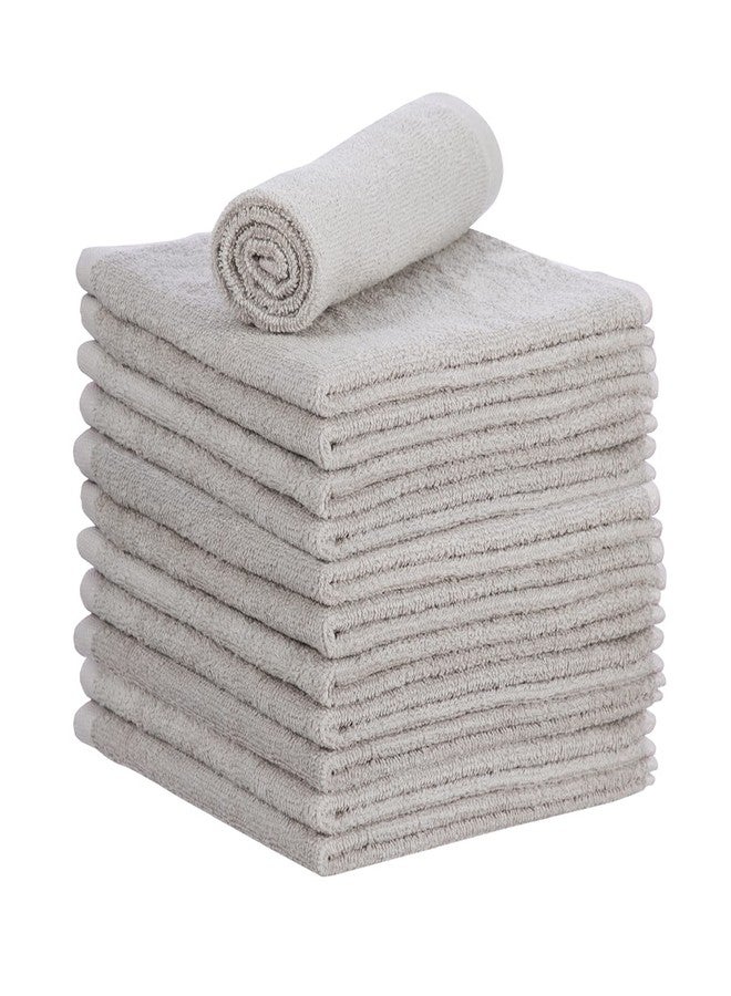 Superio Cotton Terry Washcloths Grey Towels 100% Cotton Cleaning Cloth 16" Rags Wash Clothes for Body and Face, Spa Towels, Multi Purpose (12, 16"x16") - Image 1