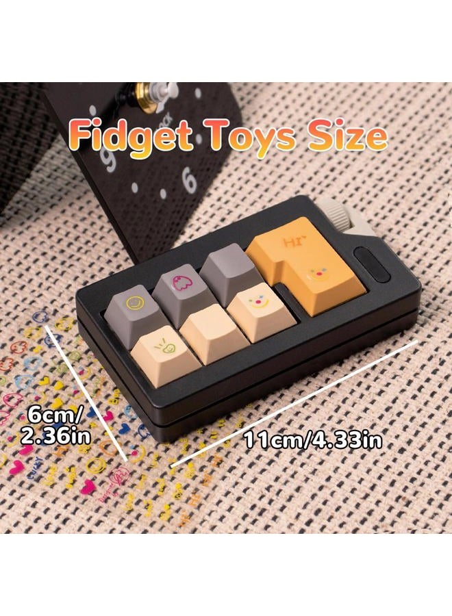 Gliging Loud Keyboard Fidget Toys, Keyboard Clicker Fidget Stress Relief Sensory Toy, Linear Finger Clicker Toys for Adults (Black Khaki) - Image 5
