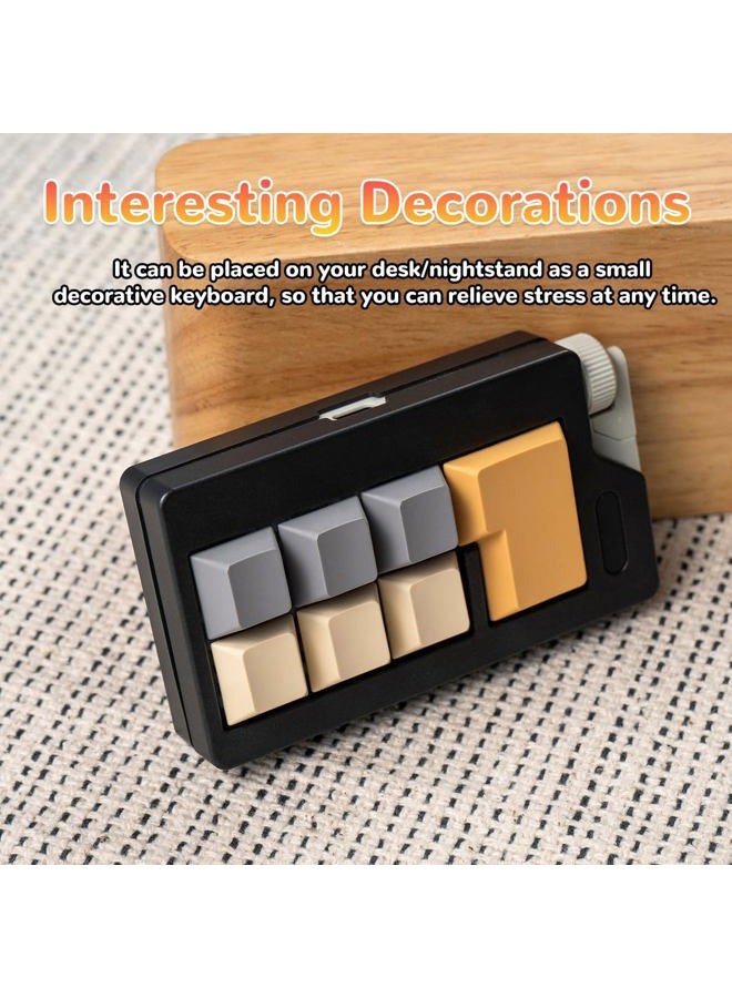 Gliging Loud Keyboard Fidget Toys, Keyboard Clicker Fidget Stress Relief Sensory Toy, Linear Finger Clicker Toys for Adults (Black Khaki) - Image 2