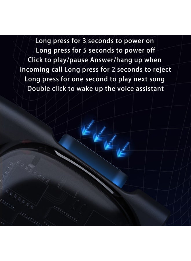 D MOOSTER BH330 Bone Conduction Wireless Sports Earphones – Bluetooth 5.2, IPX6 Waterproof (Black) - Image 5