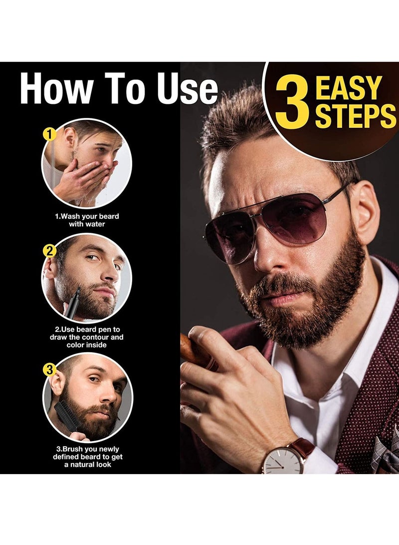 Beard Pen Beard Filling Pen Beard Pen Travel Out Easy Carry Black - Image 3