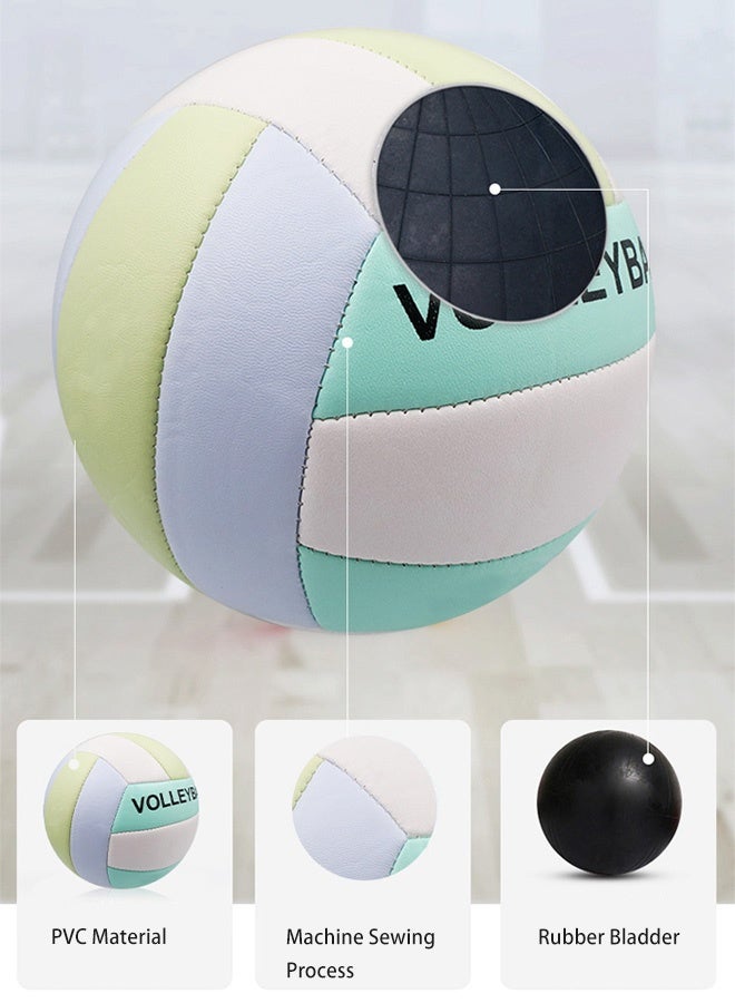 Hanayo كرة طائرة رقم 5 كرة طائرة احترافية رياضية فريق تصميم مقاوم للماء متين للشاطئ والتدريب الداخلي مناسب للاستخدام الداخلي والخارجي (متعدد الألوان) - Image 5