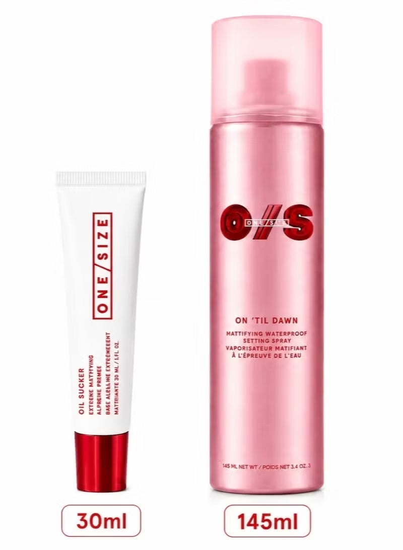 One size ONE/SIZE by Patrick Starrr On ’Til Dawn Mattifying Waterproof Setting Spray & Oil Control Primer Pack of 2 | Long-Lasting Matte Makeup Fixer - Image 3