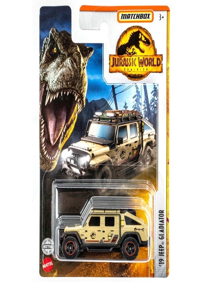 Matchbox Jeep Gladiator 1:64 Scale Die-Cast Metal Truck, Jurassic World, Recommended for Ages 3+
