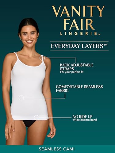 Vanity Fair womens Tops for Layering (Camisole & Tank Tops) Camisole, Cami - Seamless Neutral, X-Large US - Image 3