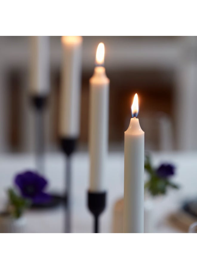 Unscented Chandelier Candles Set of 20, Natural Taper Dinner Candles 19 cm, 6-Hour Burn Time, Dripless Decorative Candles for Dining, Weddings and Home Decor - Image 4