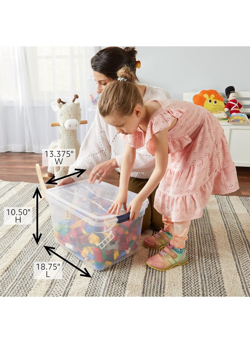 Rubbermaid Rubbermaid Cleverstore Clear 32 Qt 6 Pack Stackable Plastic Storage Containers with Durable Latching Clear Lids Visible Storage Great for Closet and Laundry Storage Organizing in the Home  - Image 2
