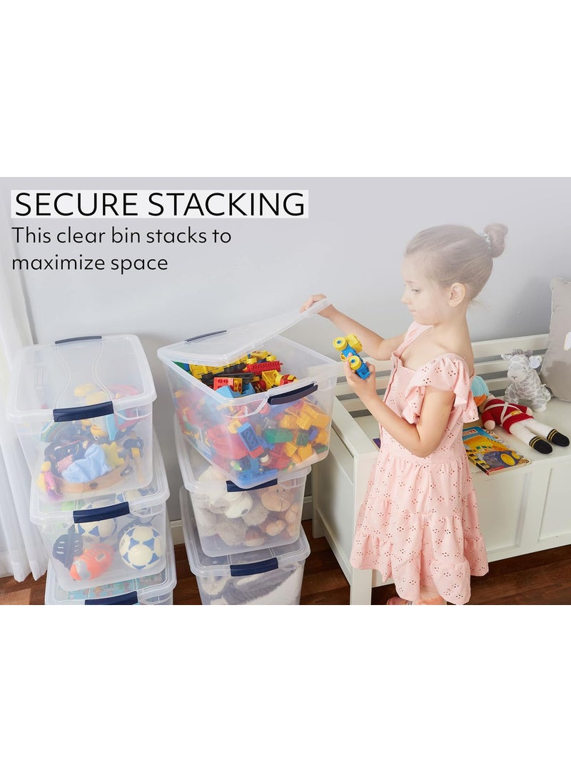 Rubbermaid Rubbermaid Cleverstore Clear 32 Qt 6 Pack Stackable Plastic Storage Containers with Durable Latching Clear Lids Visible Storage Great for Closet and Laundry Storage Organizing in the Home  - Image 3