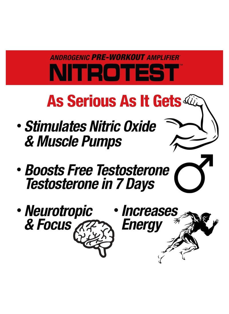 MUSCLEMEDS Musclemeds, Nitrotest, Pre Workout, 468g, Rocket Pop, 30 Servings  - Image 2