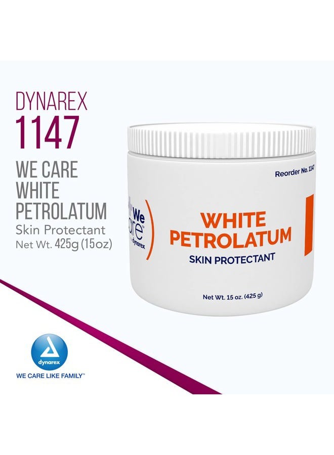 Dynarex White Petrolatum, Petroleum Jelly for Dry, Damaged or Cracked Skin, Soothing White Petroleum Jelly for Minor Skin Irritations, 15 oz. (425g) Jars, 1 Box of 12 Petroleum Jelly Jars - Image 2