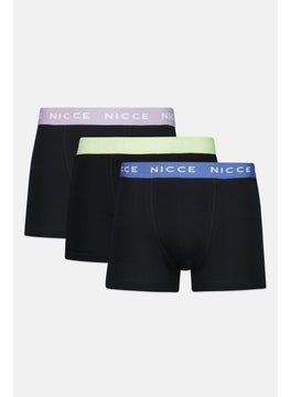 Nicce Men 3 Pieces Brand Logo Boxer Briefs, Black  - Image 1