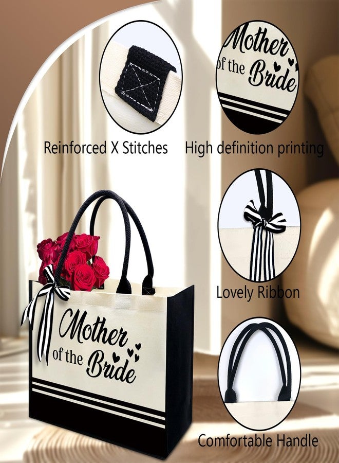 MQPPKJ Mother of the Bride Tote Bag - Wedding Gift for Mom, Bridal Shower Gift for Bride's Mother, Canvas Tote Bag (Black & White) - Image 4