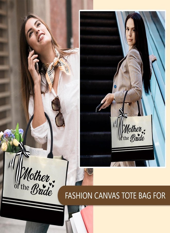 MQPPKJ Mother of the Bride Tote Bag - Wedding Gift for Mom, Bridal Shower Gift for Bride's Mother, Canvas Tote Bag (Black & White) - Image 5