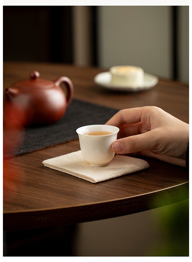 Japanese-style Thickened Double-layer Solid Color Cotton-linen Absorbent Tea Towel, Tea Ceremony Cloth, Cotton-linen Blend - Image 5