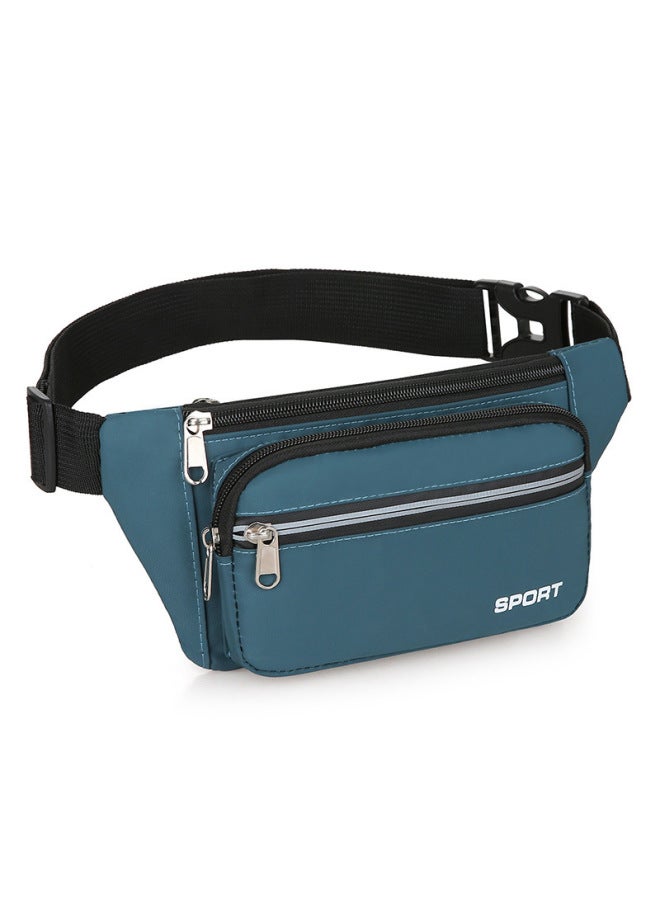 Generic Waterproof Waist Bag Men's And Women's Multi-functional Large Capacity Work Leisure Sports Wear-resistant Cashier Mobile Phone Wallet-Color:Lake Blue  - Image 1