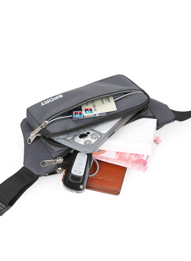 Generic Waterproof Waist Bag Men's And Women's Multi-functional Large Capacity Work Leisure Sports Wear-resistant Cashier Mobile Phone Wallet-Color:Lake Blue  - Image 5