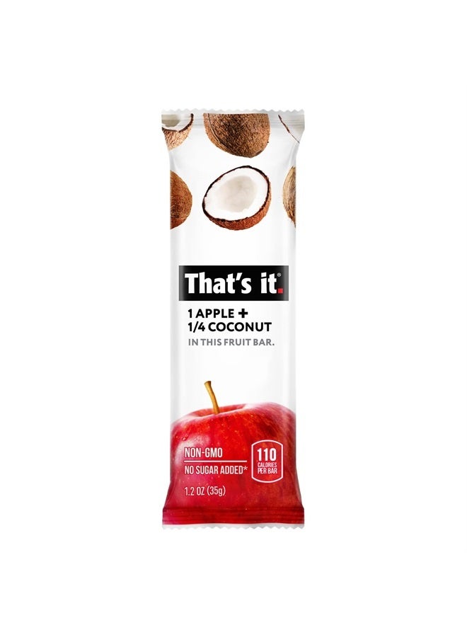 That's it. Apple + Coconut 100% Natural Real Fruit Bar, Best High Fiber Vegan, Gluten Free Healthy Snack, Paleo for Children & Adults, Non GMO No Added Sugar, No Preservatives Energy Food (12 Pack)  - Image 2