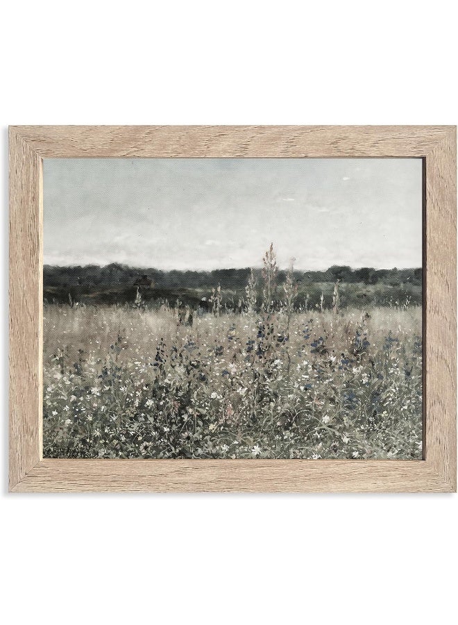 HoozGee Antoine Chintreuil 'Blossomed Field' Framed Canvas Wall Art - Image 1