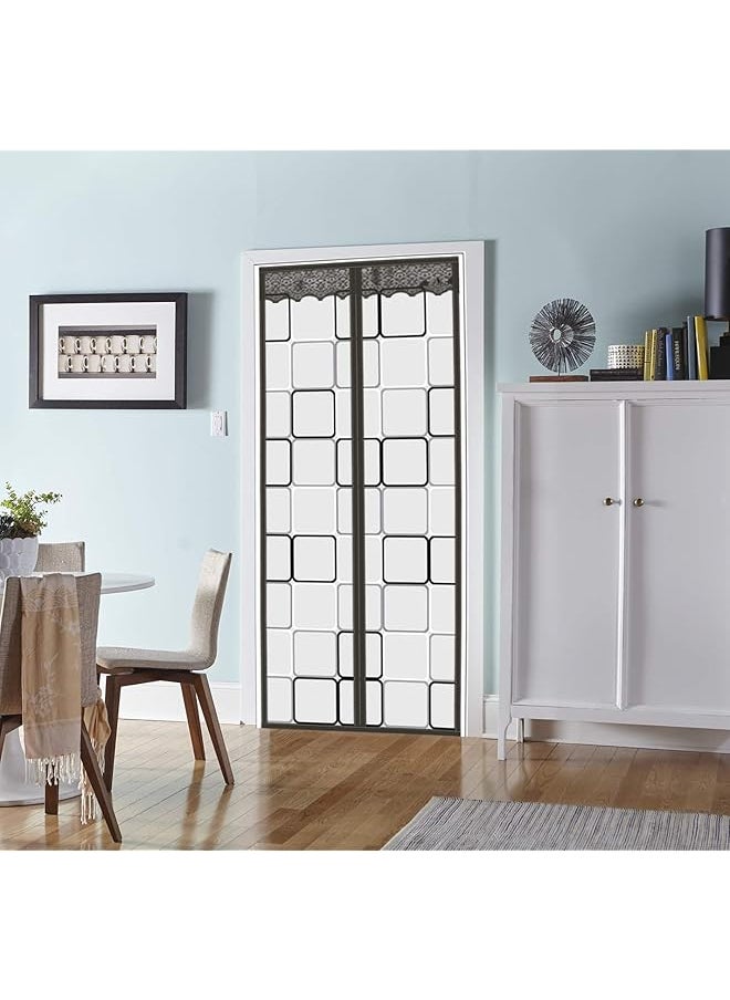 AMGREEN - Insulated Door Curtain, Magnetic Screen Door, Curtain Automatic Closing Fly Insect Bug, for Patio, Kitchen, Bedroom, Air Conditioner Room(36 x 82 inch, Grey) - Image 1