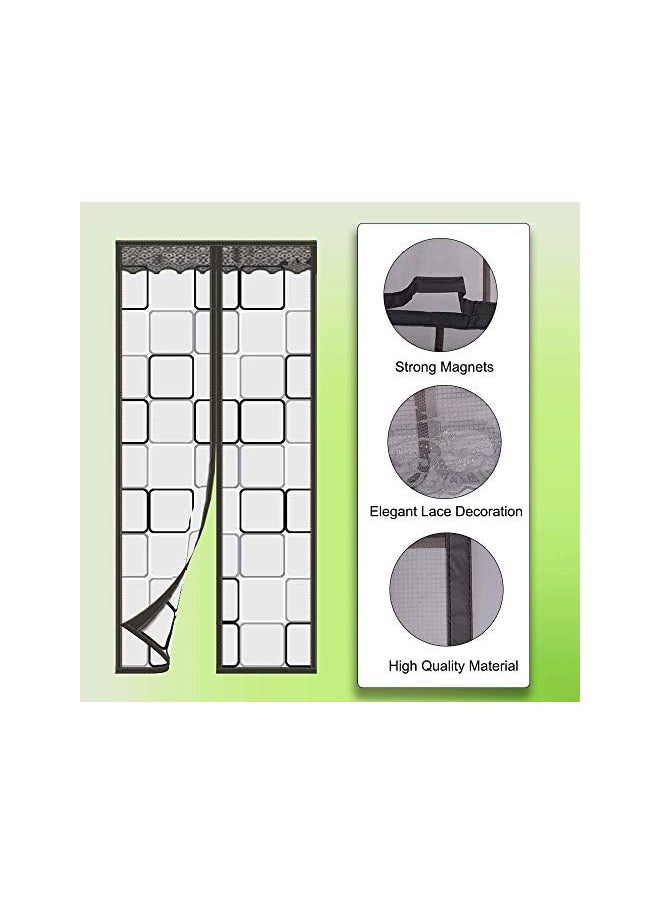AMGREEN - Insulated Door Curtain, Magnetic Screen Door, Curtain Automatic Closing Fly Insect Bug, for Patio, Kitchen, Bedroom, Air Conditioner Room(36 x 82 inch, Grey) - Image 1