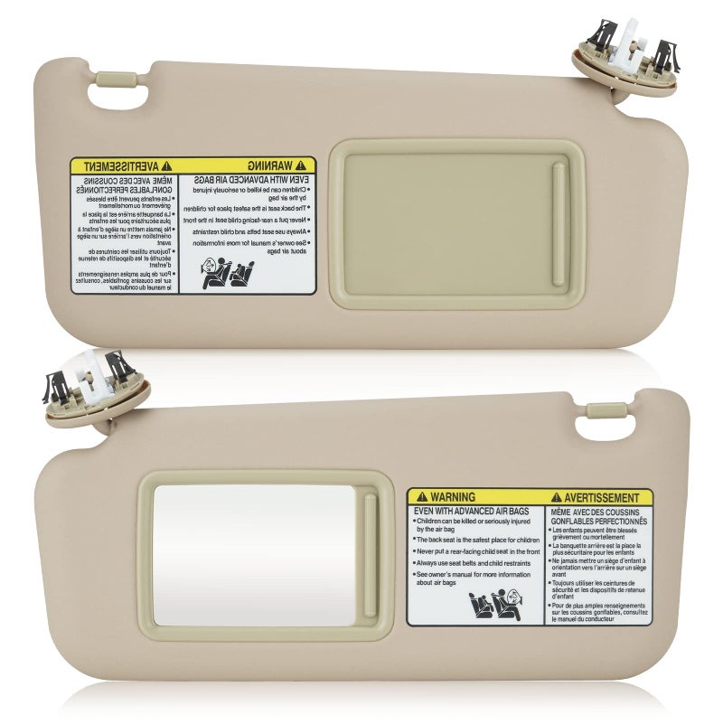 ISEYEC Beige Left Right Side Sun Visor with Light for Toyota RAV4 20062013 Car Visor Replacement for 7432042501B2 7431042452B2 Driver Passenger Side Sunvisor - Image 2