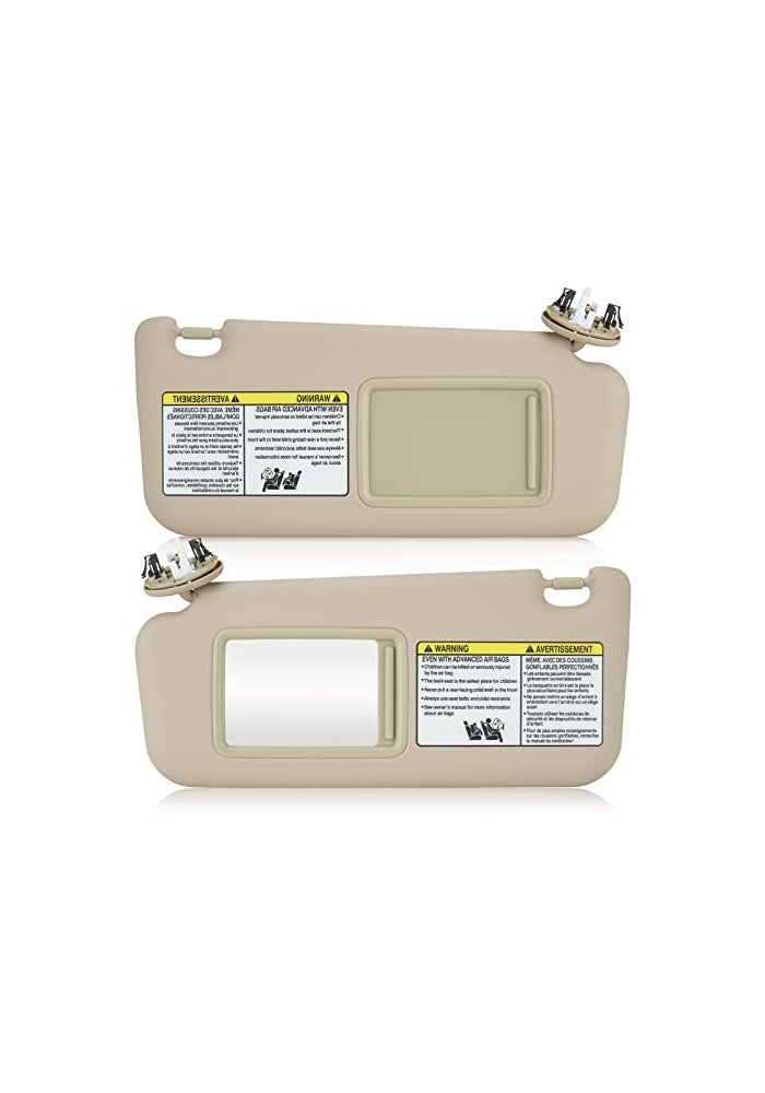 ISEYEC Beige Left Right Side Sun Visor with Light for Toyota RAV4 20062013 Car Visor Replacement for 7432042501B2 7431042452B2 Driver Passenger Side Sunvisor - Image 1