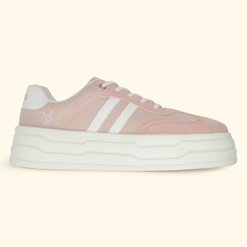 YOHO Fluffs 002 Sneaker for women | Stylish Canvas Design | Lightweight EVA Sole | Breathable Comfort | Eco-Conscious Build | Baby Pink - UK 5 - Image 3