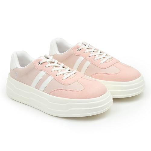YOHO Fluffs 002 Sneaker for women | Stylish Canvas Design | Lightweight EVA Sole | Breathable Comfort | Eco-Conscious Build | Baby Pink - UK 5 - Image 1