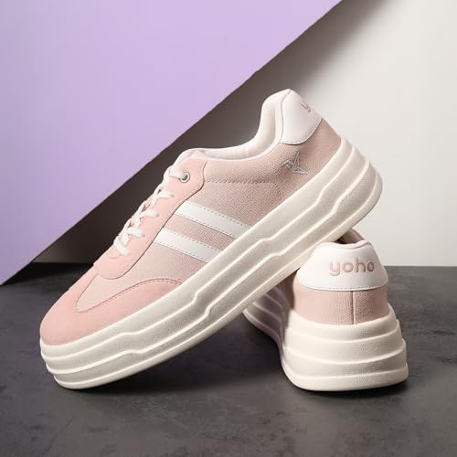 YOHO Fluffs 002 Sneaker for women | Stylish Canvas Design | Lightweight EVA Sole | Breathable Comfort | Eco-Conscious Build | Baby Pink - UK 5 - Image 4