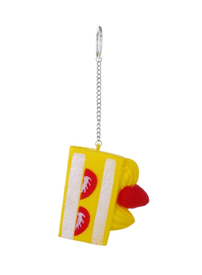 NIBEMINENT Stylish Leather Key Ring Yellow/Red/White - Image 1