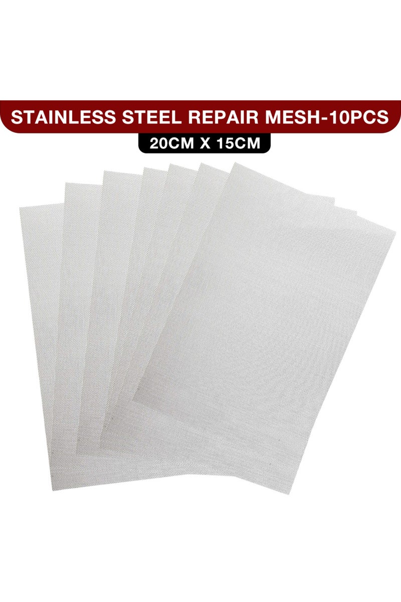 10 قطع من شبكة معدنية منسوجة من الفولاذ المقاوم للصدأ، مقاس 15 × 20 سم، مقاس 1/10/20 قطعة، شبكة ملحومة لإصلاح مصد السيارة، عازل حراري منزلي.