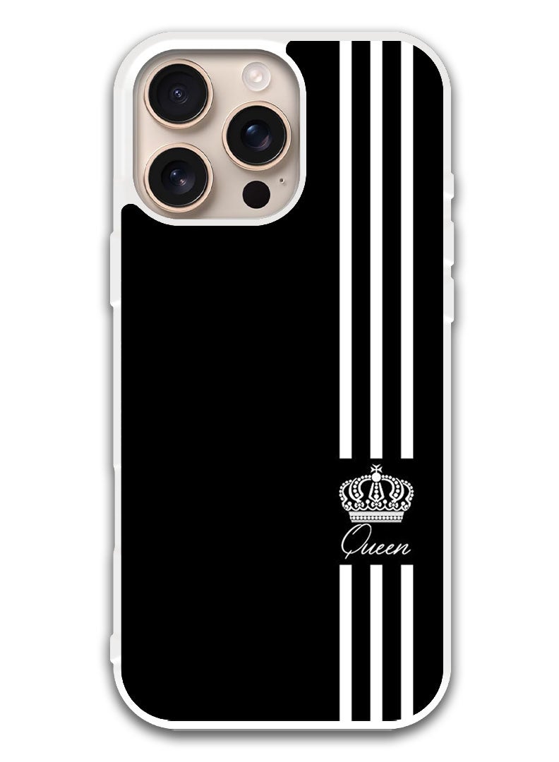 Theodor Protective Case Cover For APPLE IPHONE 16 Pro Max Queen Crown (White Bumper) - Image 1