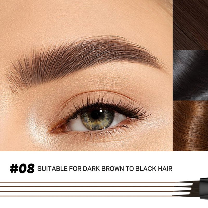 Espoce 2 Pack Eyebrow Pen, Waterproof Microblading Eyebrow Pencil, 4 Tip Precise Eye Brow Makeup Pen for Women to Effortlessly Create Hair Like Natural Brows, Non Dry Out and Last All Day (Espresso) - Image 3