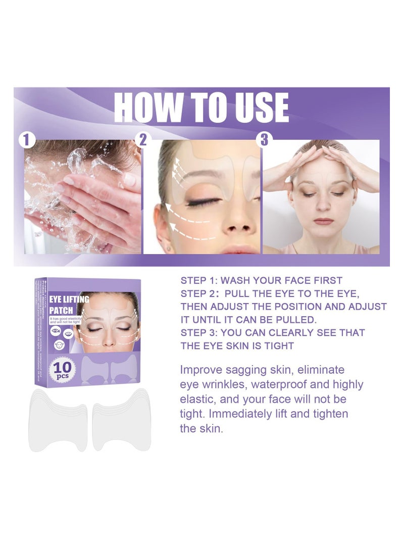 Loquat Eye Lift Tape, Instant V-Line Lifting Tape Set, Invisible Anti-Wrinkle Face Stickers, Stretchable Skin-Lifting Tape for Eye, Chin  Cheek Slimming - Image 2