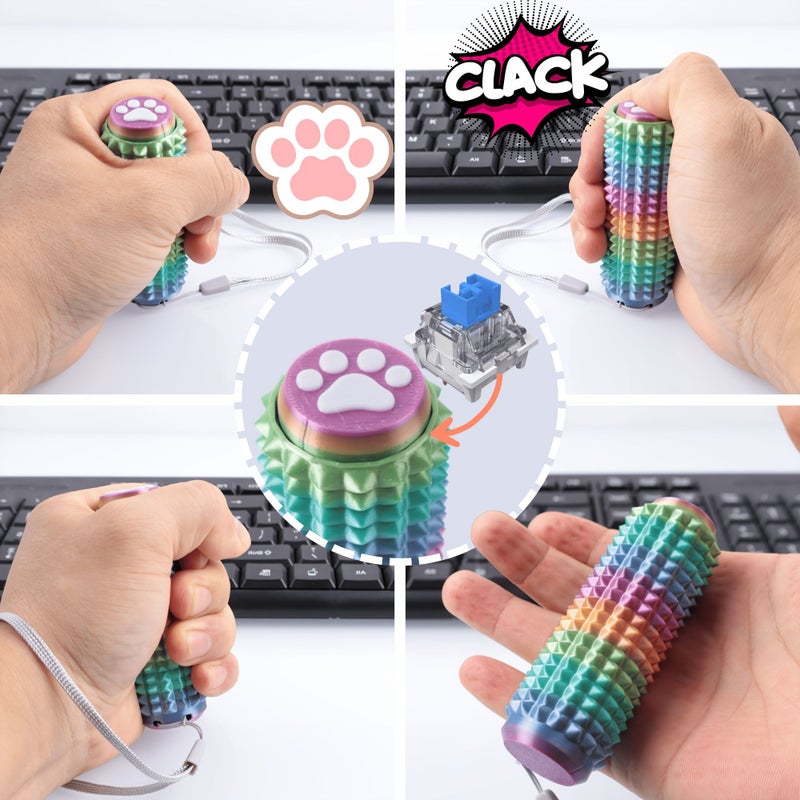 Purple Little Ouchies Fidget Cat Dog Paws Keyboard Sensory Stim Toy - Image 1