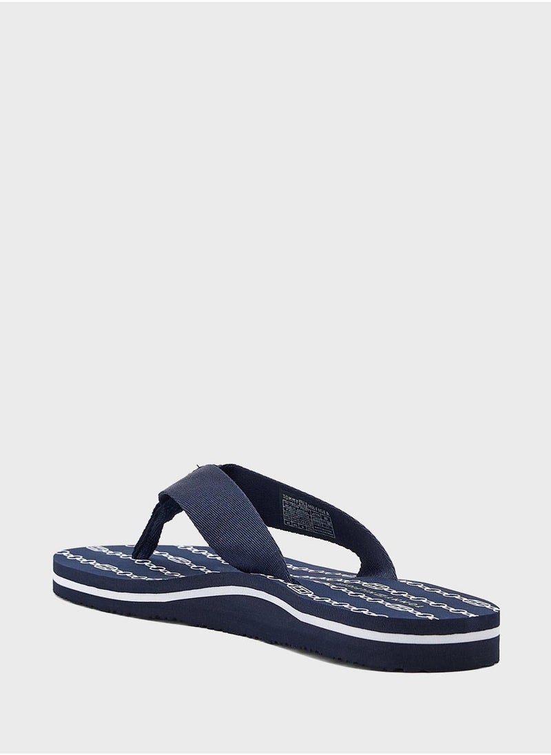 Chain Print Thong Flip Flops