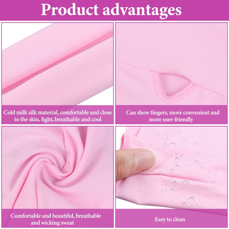 Welecom 9 Pieces Cooling Shawl Arm Sleeves Sun Protection Arm Sleeves for Women with Finger Hole for Outdoor Sports, Riding, Golfing, Fishing, Driving - Image 4