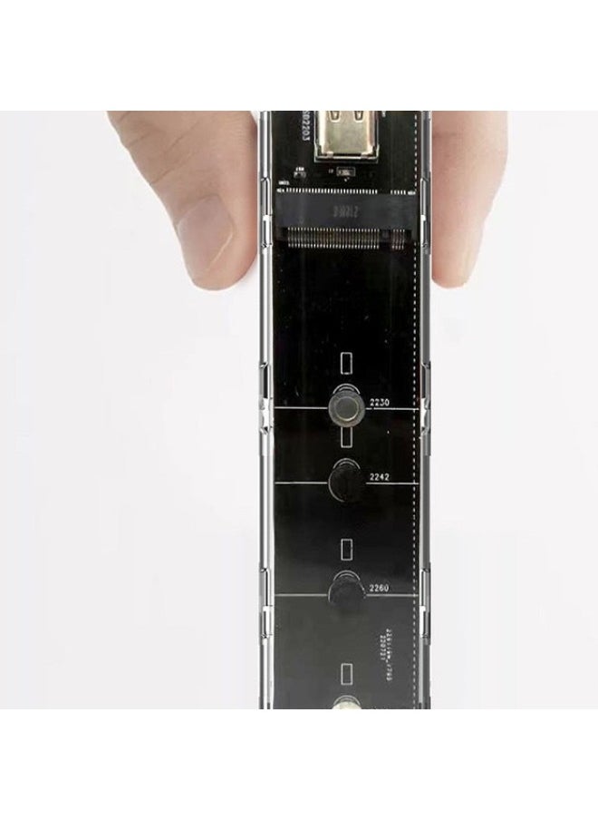 Transparent Push-Pull M.2 Solid State SSD Hard Disk Box NVME/NGFF/SATA To USB3.1 Speed Type-C-Colour:NGFF  - Image 2