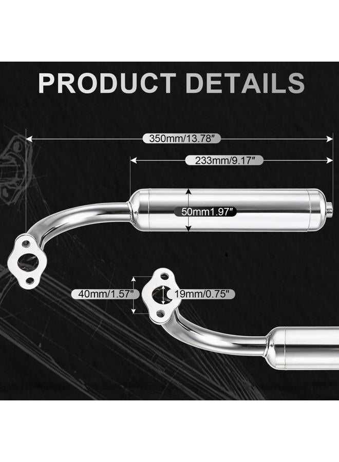 sthus 40mm Chrome Silver Muffler Exhaust Pipe for 49cc 50cc 60cc 66cc 80cc Motorized Bicycle - Image 4