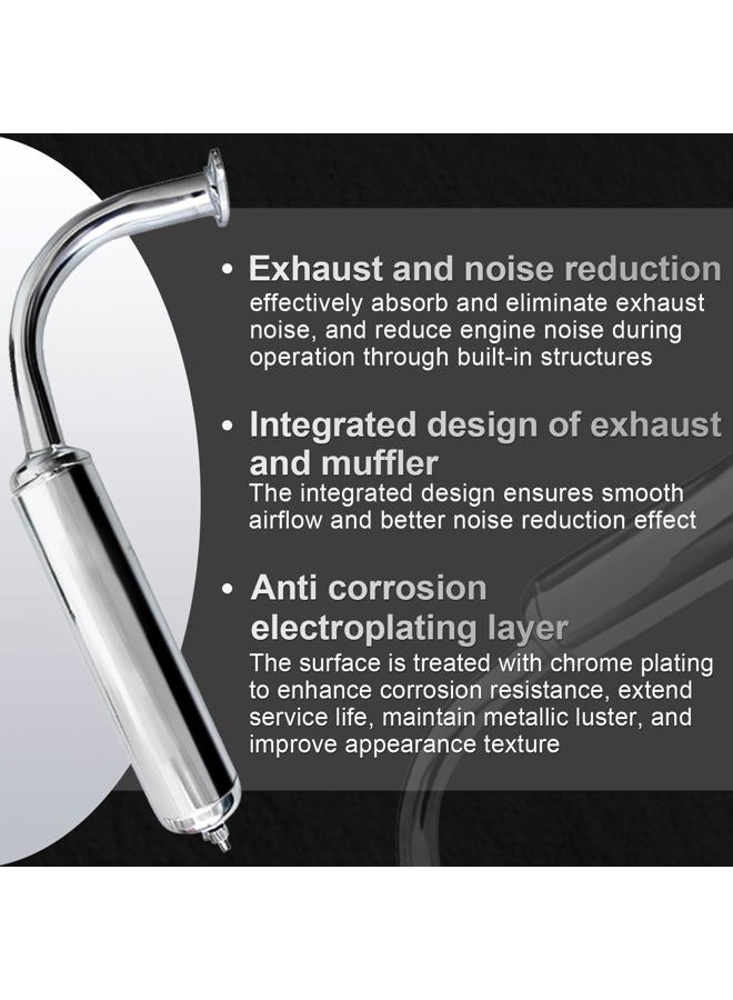 sthus 40mm Chrome Silver Muffler Exhaust Pipe for 49cc 50cc 60cc 66cc 80cc Motorized Bicycle - Image 3