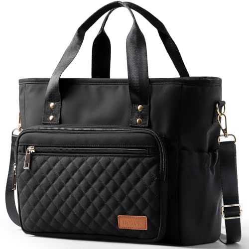 HOTOR Lunch Box for Women Insulated Lunch Bag with Multiple Pockets Portable Lunch Tote Cooler with Handles Adjustable Strap for Work Picnic Short Trip 126 x 59 x 102 Black - Image 1