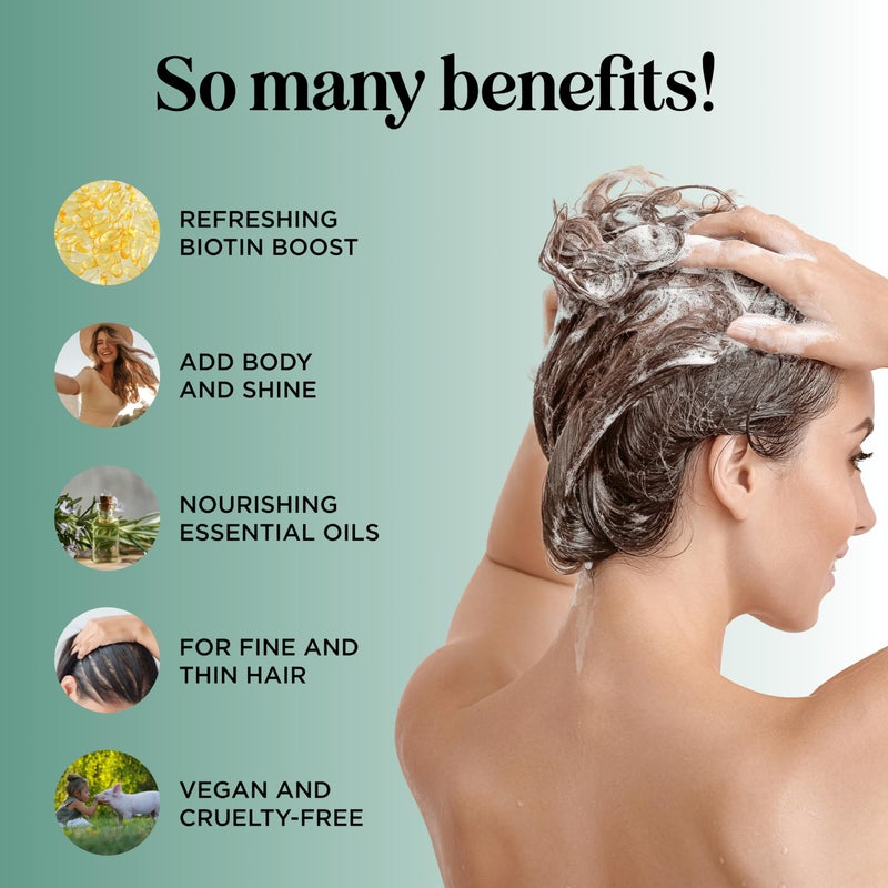 Maple Holistics Volumizing Biotin and Rosemary Shampoo - Vegan Rosemary Biotin Shampoo for Thinning Hair for Women and Men with Nourishing B Vitamins & Tea Tree Oil - Paraben Silicone & Sulfate Free (16 Fl Oz) - Image 2