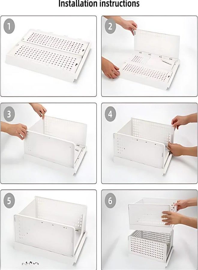 Drumstone 𝟏𝟓 𝐘𝐞𝐚𝐫𝐬 𝐖𝐚𝐫𝐫𝐚𝐧𝐭𝐲 3 Pieces Clothes Organizer for Wardrobe - Foldable & Stackable Closet Drawer Organizer for Clothes, White - Perfect for Wardrobe & Cupboard (Pack of 3) - Image 2