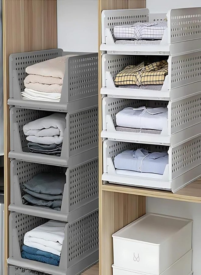 Drumstone 𝟏𝟓 𝐘𝐞𝐚𝐫𝐬 𝐖𝐚𝐫𝐫𝐚𝐧𝐭𝐲 3 Pieces Clothes Organizer for Wardrobe - Foldable & Stackable Closet Drawer Organizer for Clothes, White - Perfect for Wardrobe & Cupboard (Pack of 3) - Image 3