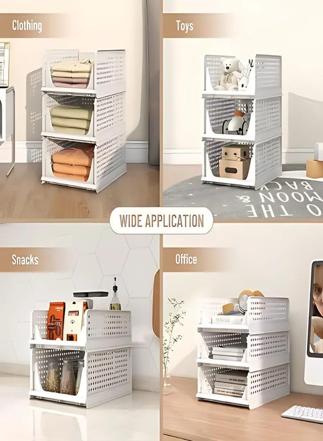 Drumstone 𝟏𝟓 𝐘𝐞𝐚𝐫𝐬 𝐖𝐚𝐫𝐫𝐚𝐧𝐭𝐲 3 Pieces Clothes Organizer for Wardrobe - Foldable & Stackable Closet Drawer Organizer for Clothes, White - Perfect for Wardrobe & Cupboard (Pack of 3) - Image 5