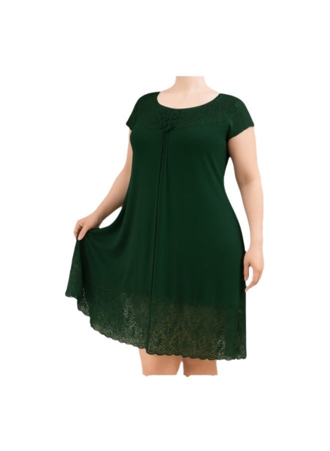 Elegant Women's Home Wear Dress with Soft Imported Lace, Loose Fit Lounge Dress, Breathable Casual Night Dress for Women, Width 40 cm, Length 110 cm, One Size Fits Up to 90 KG - Image 2