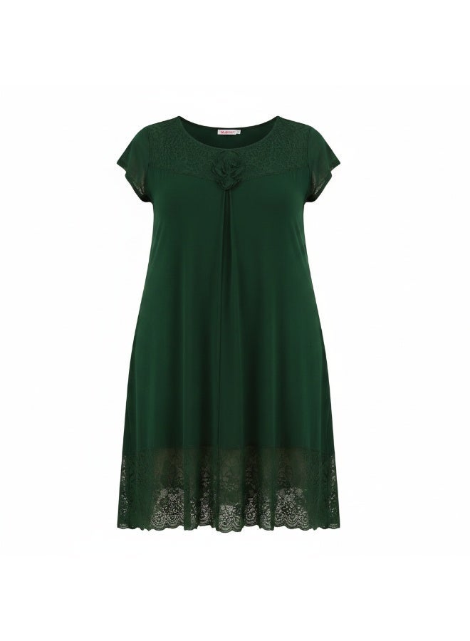 Elegant Women's Home Wear Dress with Soft Imported Lace, Loose Fit Lounge Dress, Breathable Casual Night Dress for Women, Width 40 cm, Length 110 cm, One Size Fits Up to 90 KG - Image 4