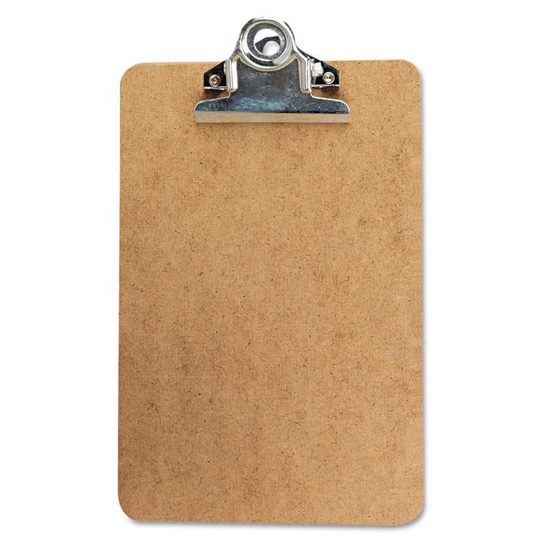 Universal Hardboard Clipboard 075 Clip Capacity Holds 5 x 8 Sheets Brown Small