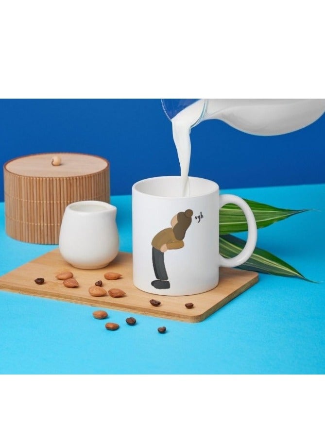 كوب سيراميك مطبوع – كوب قهوة متين بسعة 330 مل للاستخدام في المنزل، المكتب، أو كهدية – مقاوم للحرارة، آمن في الميكروويف، تصميم مطبوع – الموديل VQ8609LI - Image 2