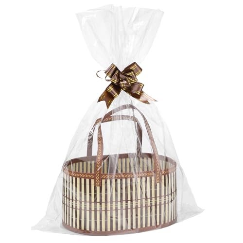 MADHOLLY 2Set Large Sturdy Bamboo Baskets for Gifts Empty Hold 15 lbs Each Easy to Assemble Rustic Gifts Wrapping Basket Kit for GraduationsMothers DayBirthdaysBaby ShowerWeddingHousewarming - Image 1